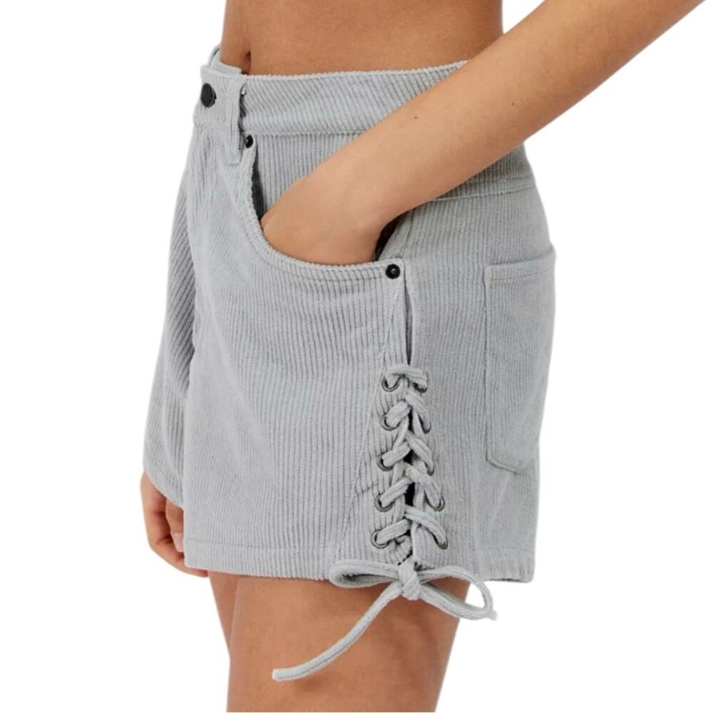 Honor The Gift Corduroy Lace-Up Shorts Size XS Grey Streetwear Grunge Westbrook